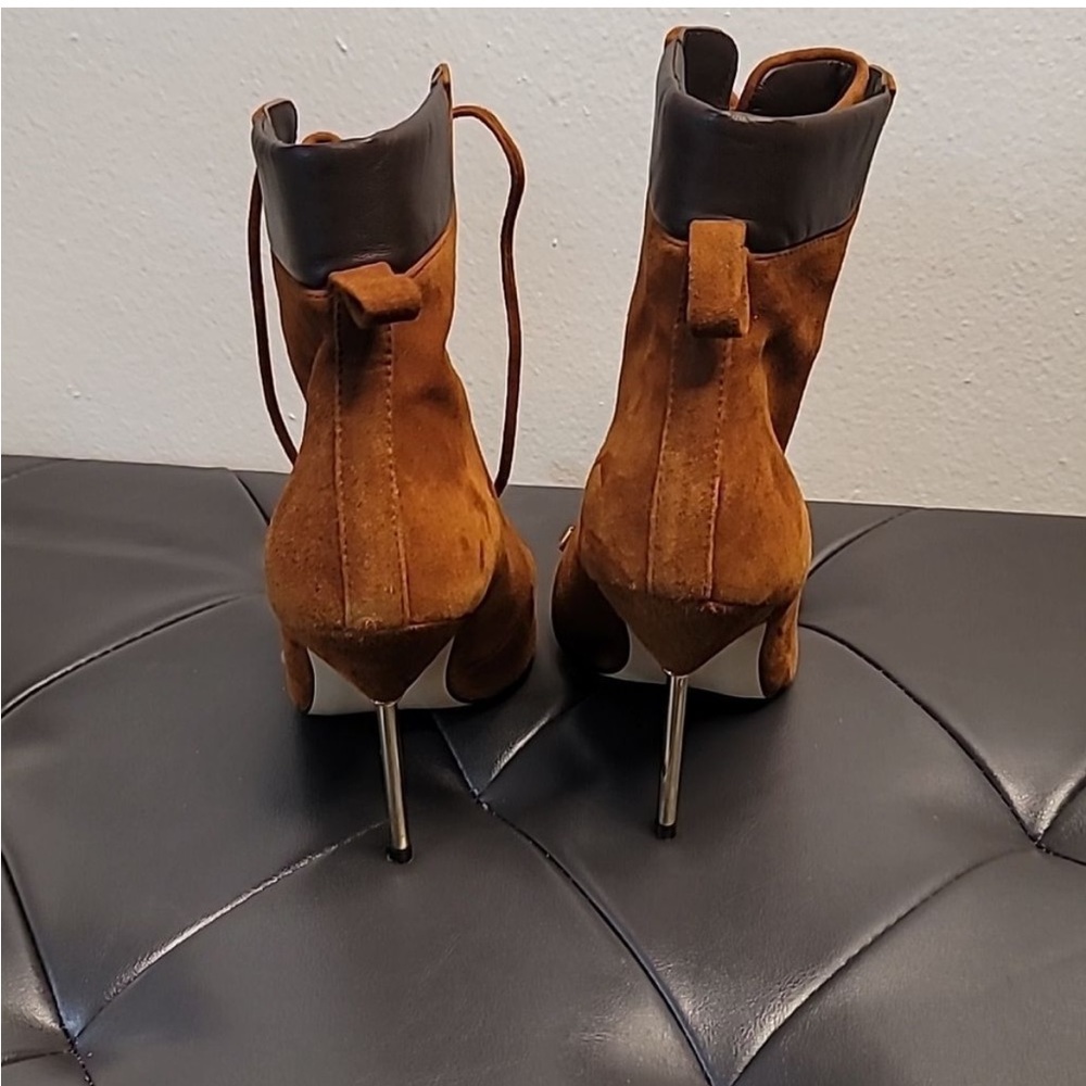 Good American  Scandal Lace Up High Heel Booties - Picture 2 of 10